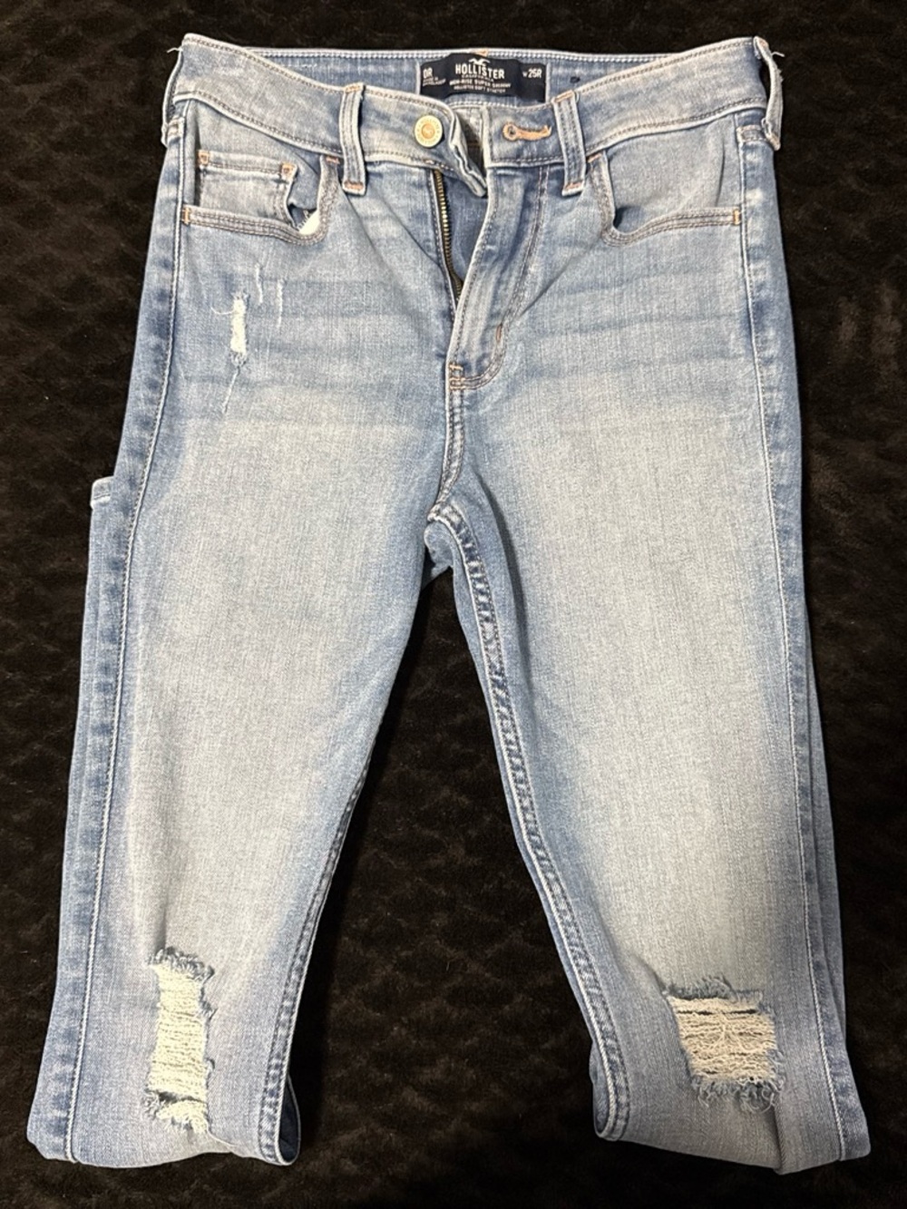 Hollister Light Wash Ripped Ankle Skinny Jeans
